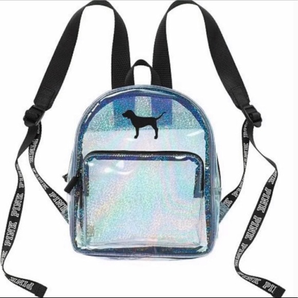 VS PINK Iridescent/Hologram Clear Mini Backpack - Picture 8 of 8